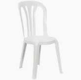 Silla de resina blanca apilable